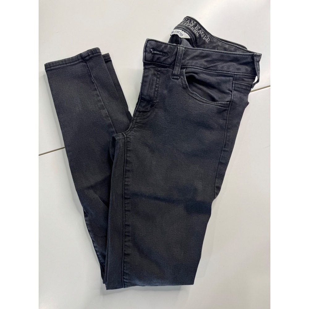 American Eagle Super Stretch Jegging Black Skinny Jeans Womens Size 6 Regular